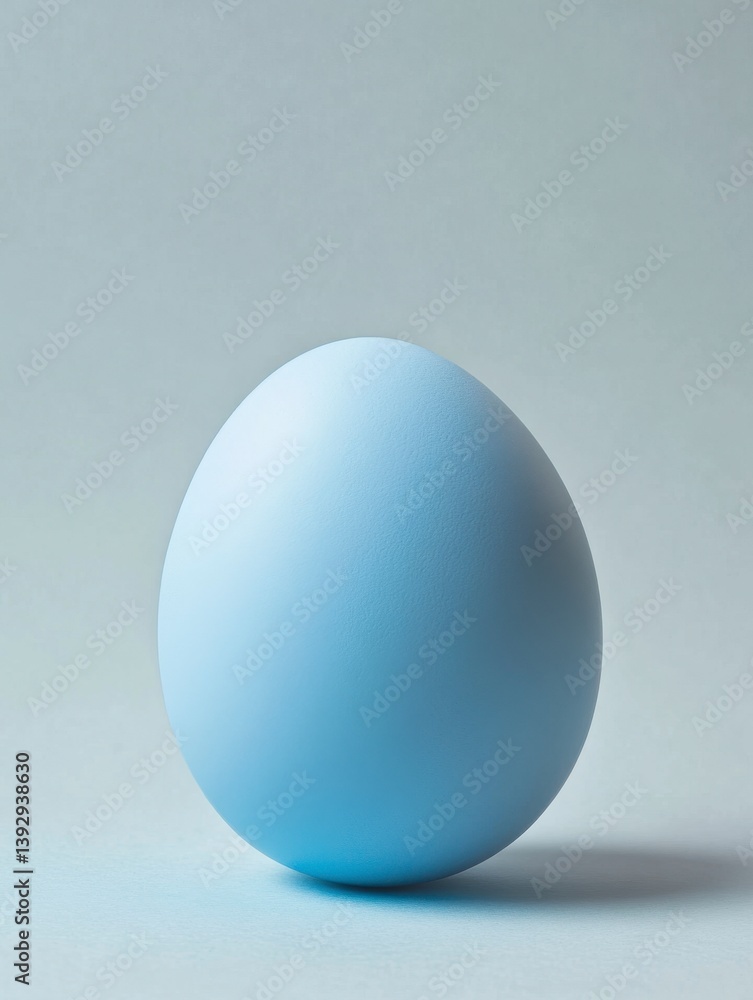 Isolated Light Blue Egg on Light Background Minimalist Easter Concept Isolated Light Blue Egg on Light Background Minimalist Easter Concept