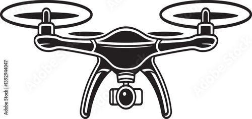 Drone silhouette vector illustration isolated On Transparent Background