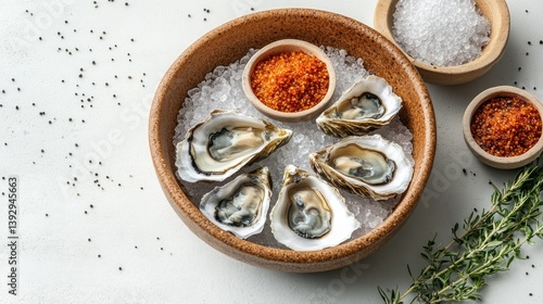 Fresh Oysters on Ice with Spices