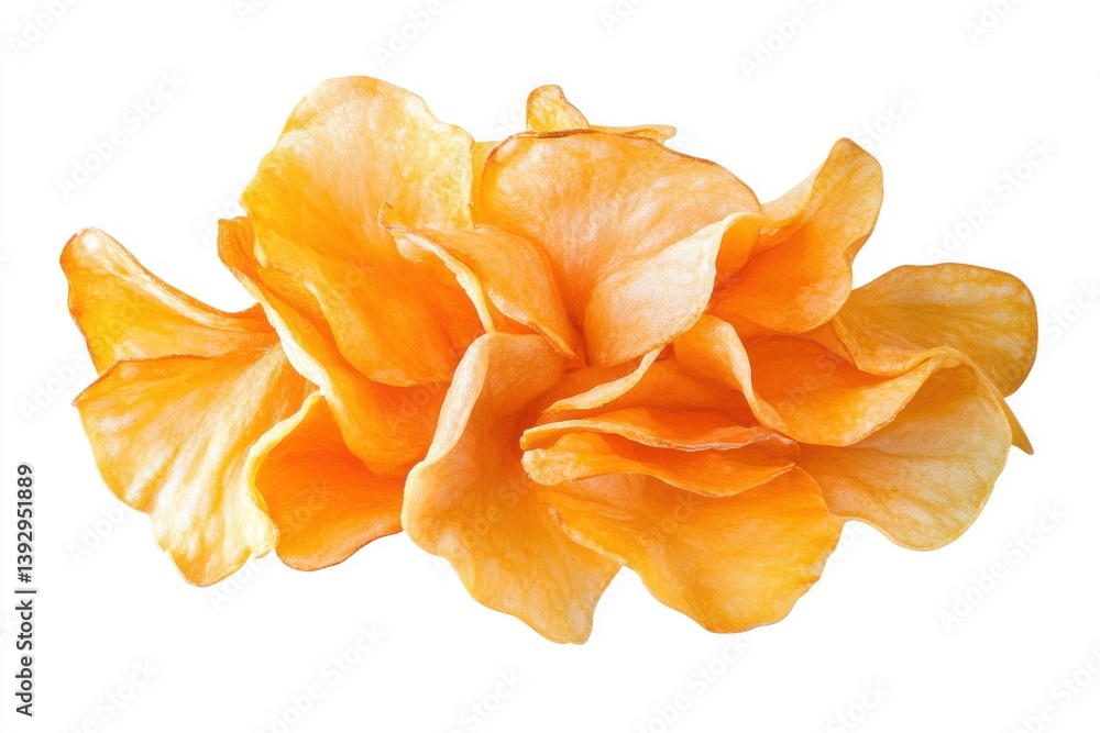 Pile of Crispy Golden Potato Chips Isolated on White Background Pile of Crispy Golden Potato Chips Isolated on White Background