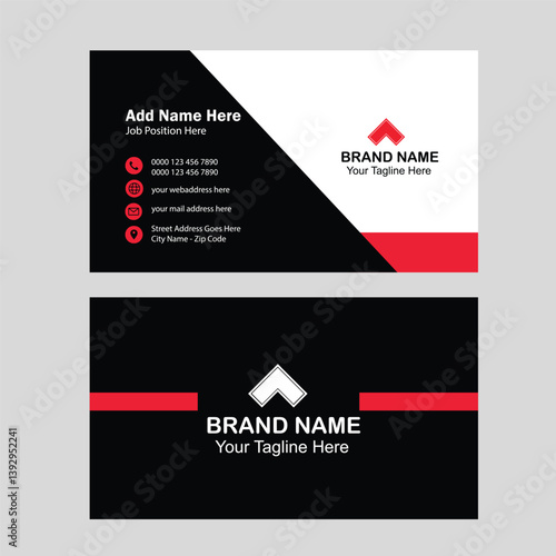 Creative Double-sided business card design. visiting card with company logo. Editable modern business card template. Simple and Clean business cards. flat vector red business cards.