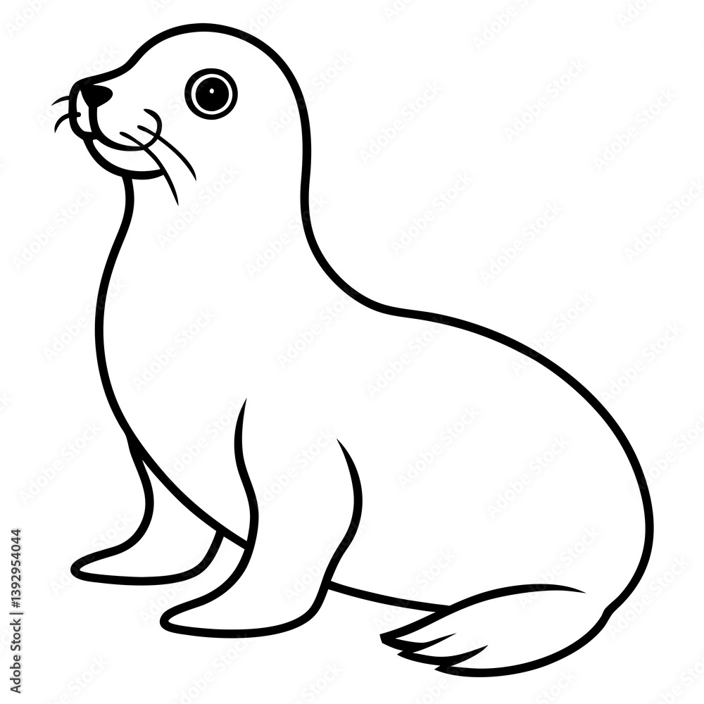 Minimalist Seal Vector Illustration Minimalist Seal Vector Illustration