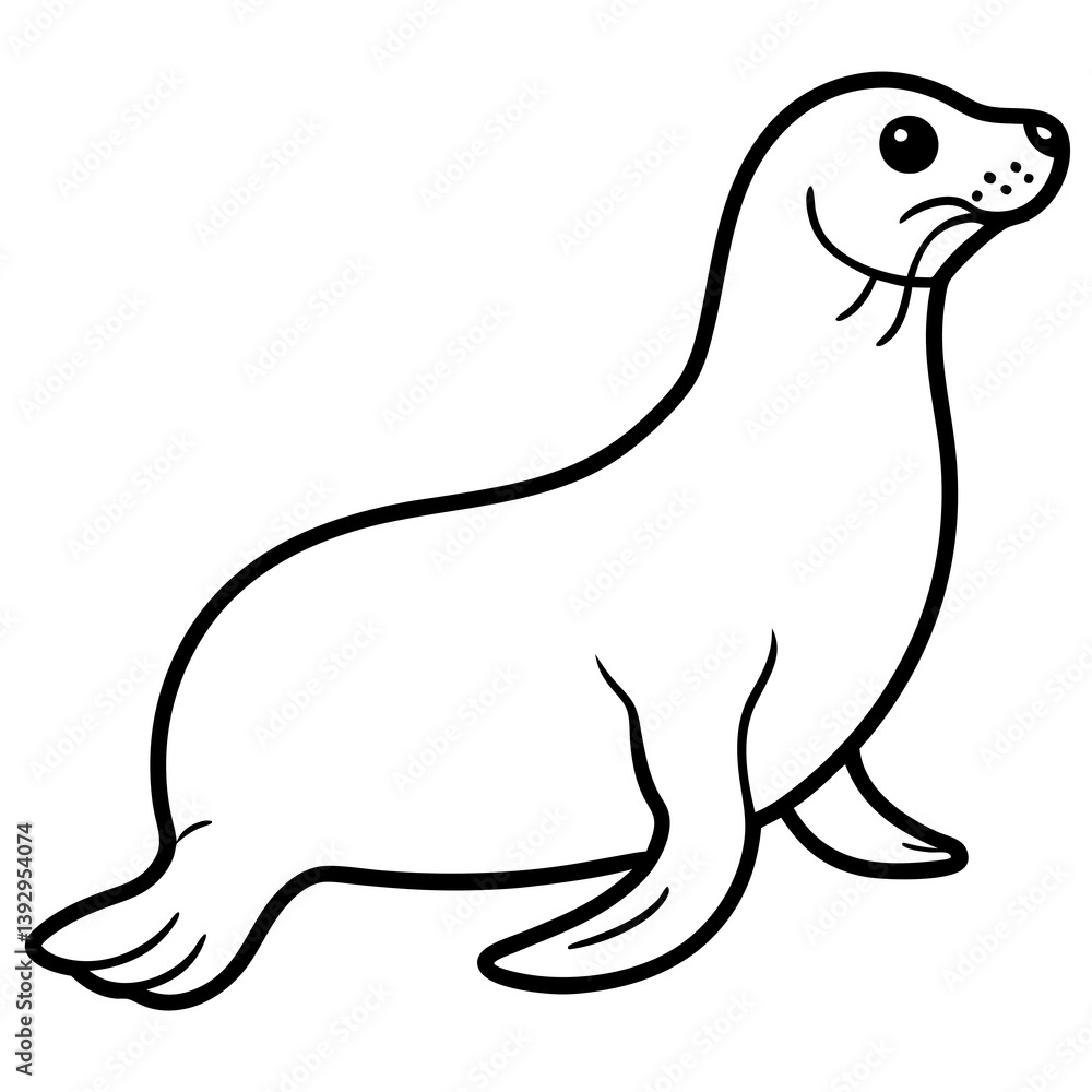Minimalist Seal Vector Illustration Minimalist Seal Vector Illustration