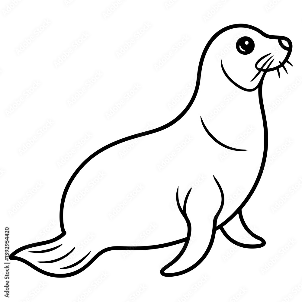 Minimalist Seal Vector Illustration Minimalist Seal Vector Illustration