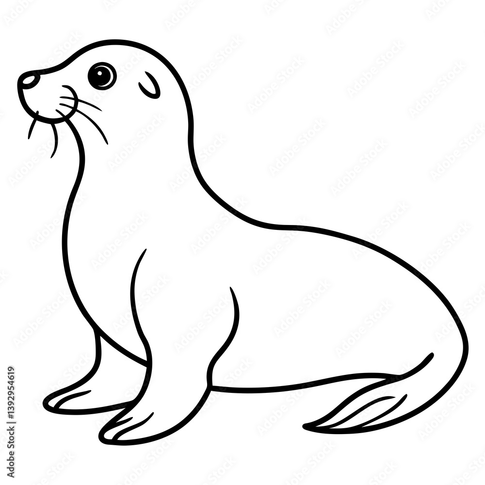Minimalist Seal Vector Illustration Minimalist Seal Vector Illustration