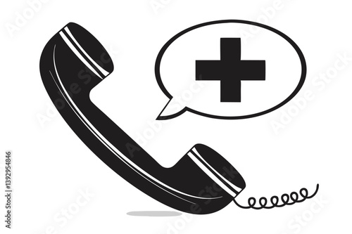 Medical Helpline Icon Emergency Call For Assistance Urgent Support Assistance Hotline
