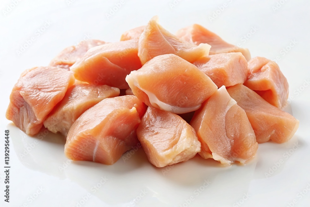 Raw Chicken Fillet Chunks, Ready for Cooking - High-Resolution Stock Photo Raw Chicken Fillet Chunks, Ready for Cooking - High-Resolution Stock Photo