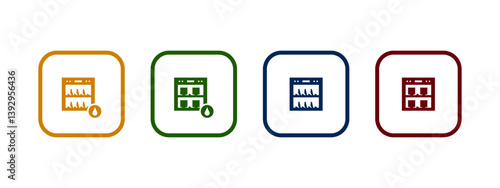dishwasher icon vector illustration. dishwasher icon in different color design.
