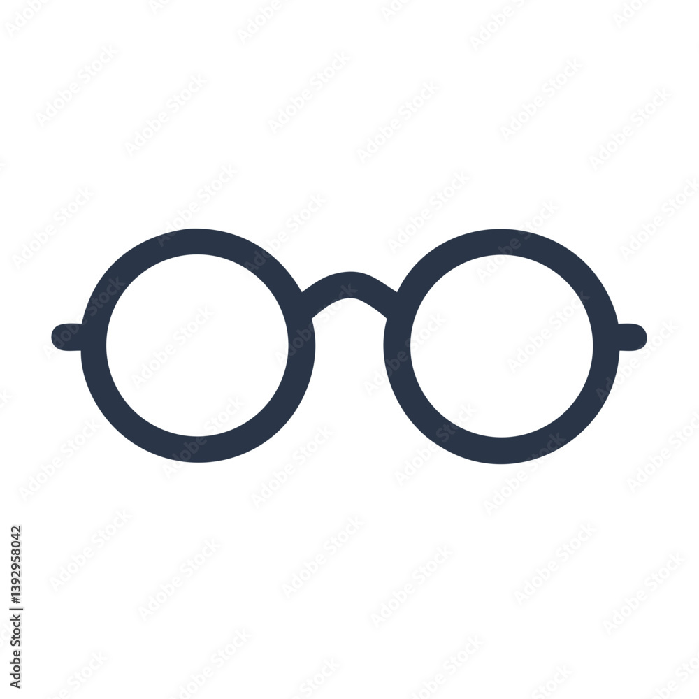 Fototapeta premium Round Glasses Representing Vision or Reading Icon Design