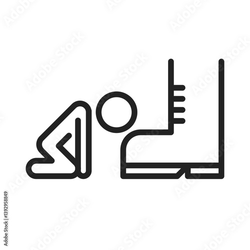 authority and power clip art icon symbol, abuse and harassment concept, isolated line vector illustration