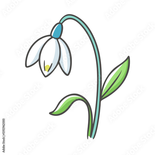 snowdrop flower icon, snowdrop flower vector illustration-simple illustration of snowdrop flower, perfect for snowdrop flower logos and icons