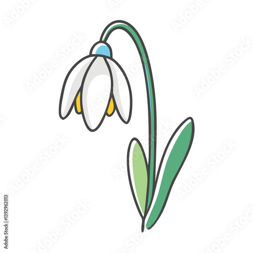 snowdrop flower icon, snowdrop flower vector illustration-simple illustration of snowdrop flower, perfect for snowdrop flower logos and icons