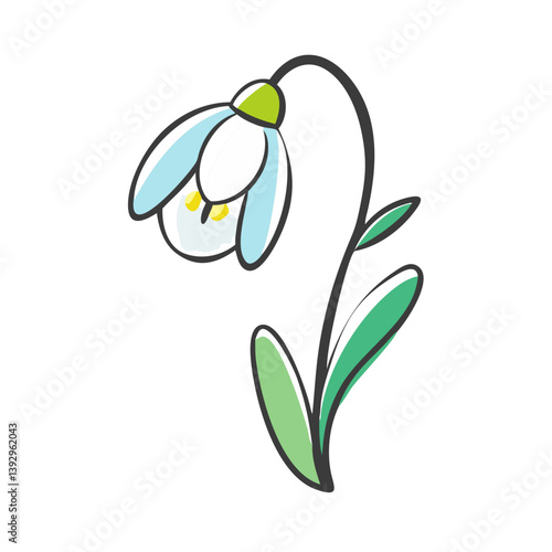 snowdrop flower icon, snowdrop flower vector illustration-simple illustration of snowdrop flower, perfect for snowdrop flower logos and icons