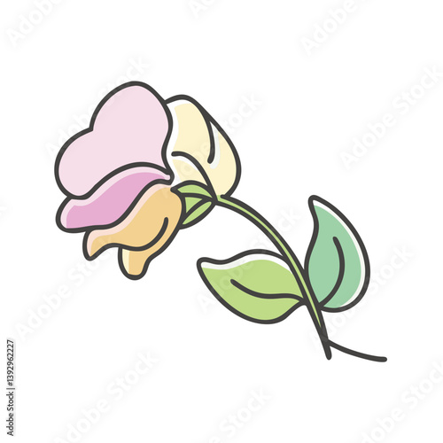 sweet pea flower icon, sweet pea flower vector illustration-simple illustration of sweet pea flower, perfect for sweet pea flower logos and icons