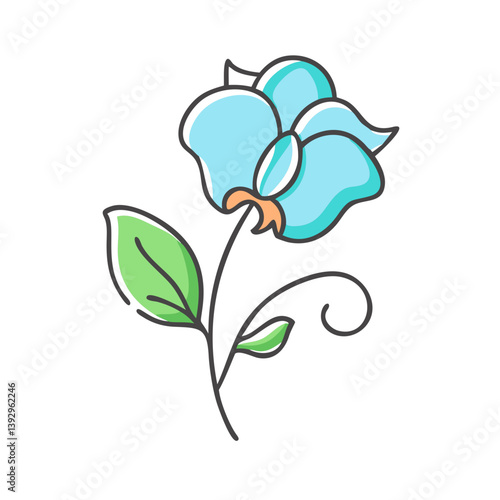 sweet pea flower icon, sweet pea flower vector illustration-simple illustration of sweet pea flower, perfect for sweet pea flower logos and icons