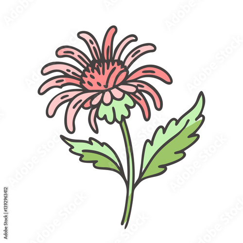 bee balm flower icon, bee balm flower vector illustration-simple illustration of bee balm flower, perfect for bee balm flower logos and icons