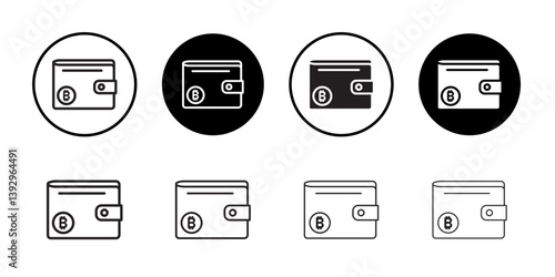 bitcoin wallet icon vector logo set collection for web app ui