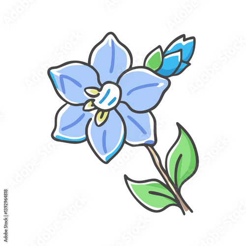 delphinium flower icon, delphinium flower vector illustration-simple illustration of delphinium flower, perfect for delphinium flower logos and icons