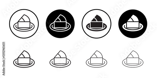 Cheesecake icon vector logo set collection for web app ui