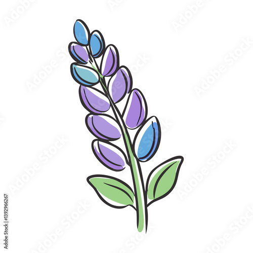 lupine flower icon, lupine flower vector illustration-simple illustration of lupine flower, perfect for lupine flower logos and icons