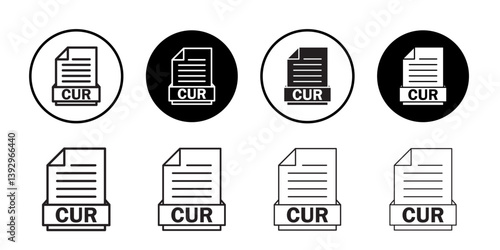 CUR File Document Icon vector logo set collection for web app ui