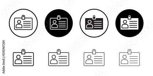 Employee id card icon vector logo set collection for web app ui