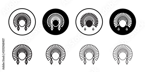Headdress Brazil icon vector logo set collection for web app ui
