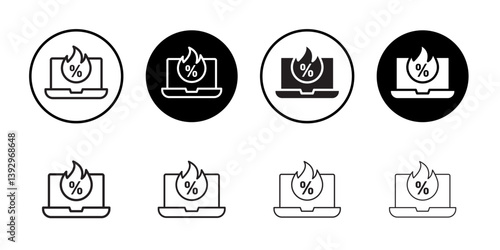 Hot deal icon vector logo set collection for web app ui