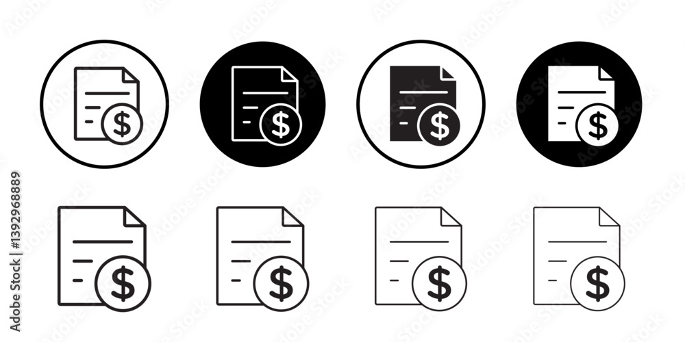Invoice icon vector logo set collection for web app ui Invoice icon vector logo set collection for web app ui