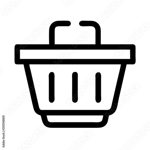Shopping Basket Representing Cart or E-Commerce Icon Design