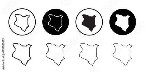 Kenya map icon vector logo set collection for web app ui