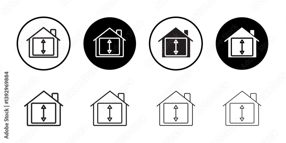 Minimum ceiling heights icon vector logo set collection for web app ui Minimum ceiling heights icon vector logo set collection for web app ui