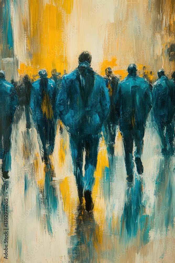 Obraz premium City Crowd Walking Abstract