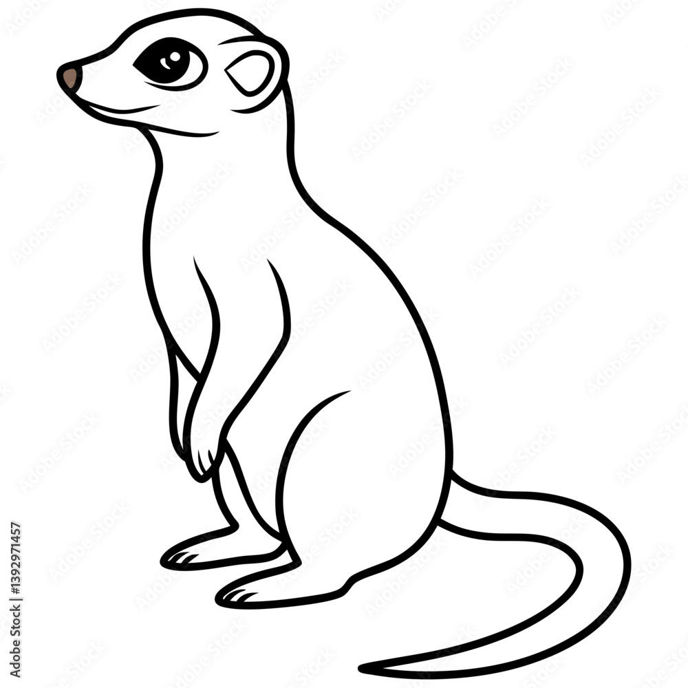 Sleek Meerkat Outline Vector Sleek Meerkat Outline Vector