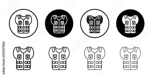 Reflective Police Vest icon vector logo set collection for web app ui