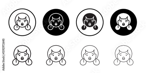 Shocked Girl icon vector logo set collection for web app ui