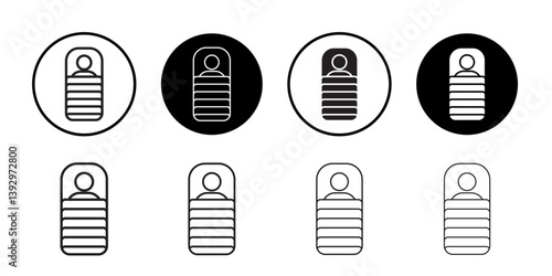 Sleeping bag icon vector logo set collection for web app ui