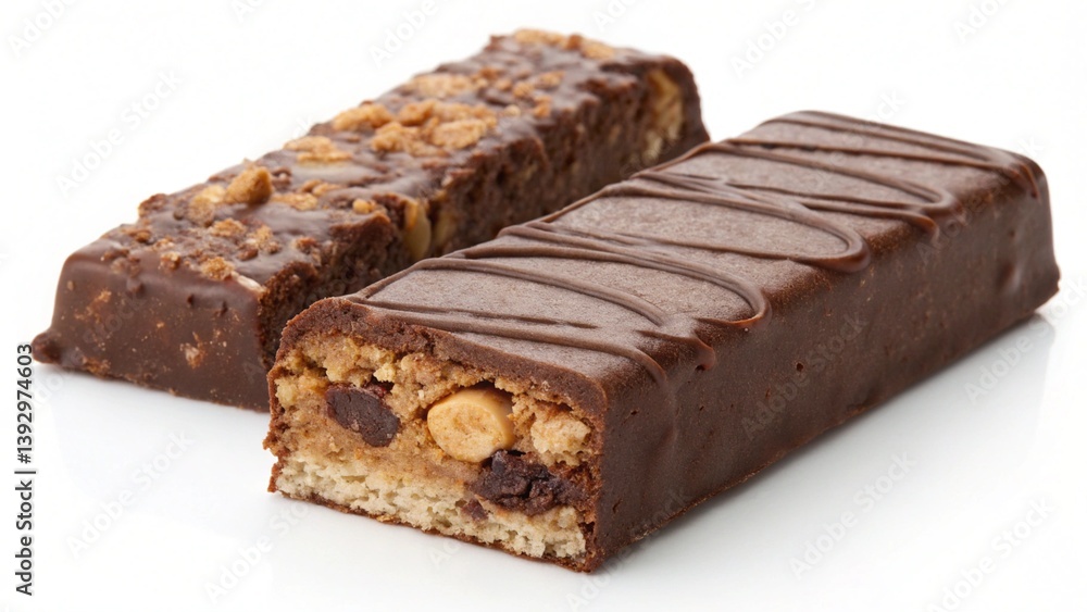 Protein bar with chocolate isolated on transparent or white background Protein bar with chocolate isolated on transparent or white background
