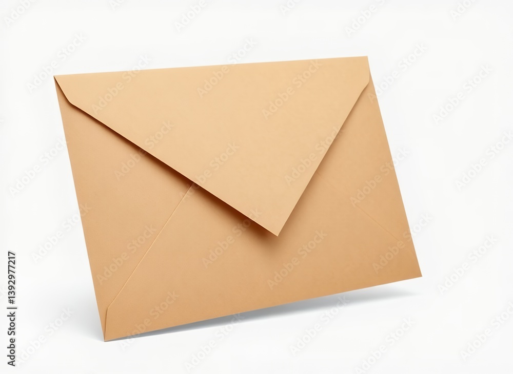 Simple Brown Paper Envelope on White Background Simple Brown Paper Envelope on White Background