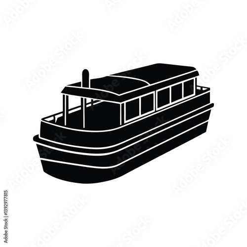pontoon boat silhouette art