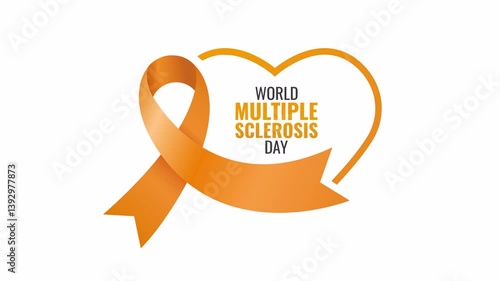 Multiple Sclerosis Awareness Ribbon. Transparent background with alpha channel
