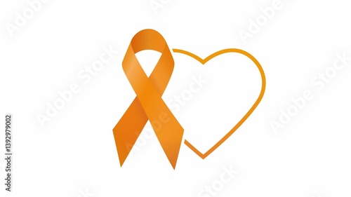 Multiple Sclerosis Awareness Ribbon. Transparent background with alpha channel
