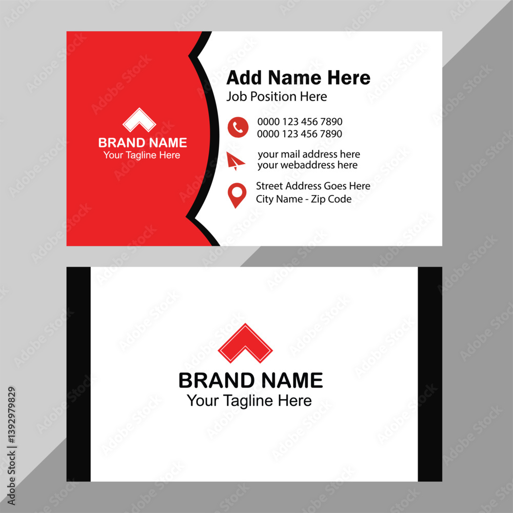 Fototapeta premium Modern and simple business card design Creative and Clean Business Card Template horizontal simple clean template