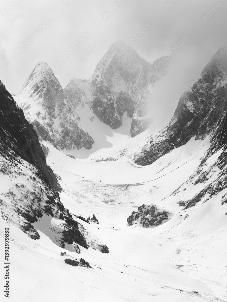 Obraz premium Snow-covered mountain landscape