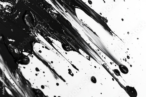 Obraz na płótnie Black and White Paint Splatters w salonie