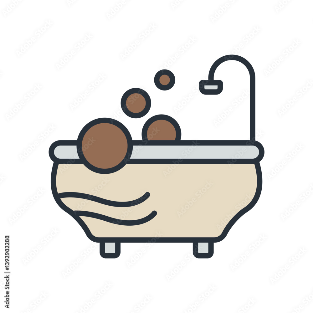shower bath icons isolated on White Background. Flat style design shower bath icons isolated on White Background. Flat style design