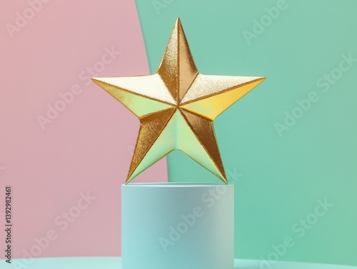 Obraz na płótnie Gold Star on Pedestal w salonie