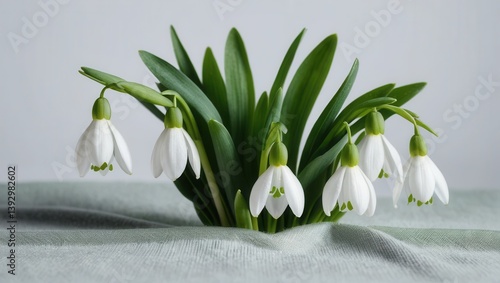 Wallpaper Mural Delicate spring flowers on soft fabric (1) Torontodigital.ca