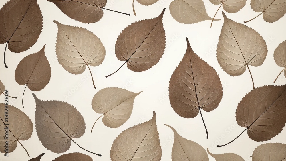 Obraz premium Dried leaves, light beige