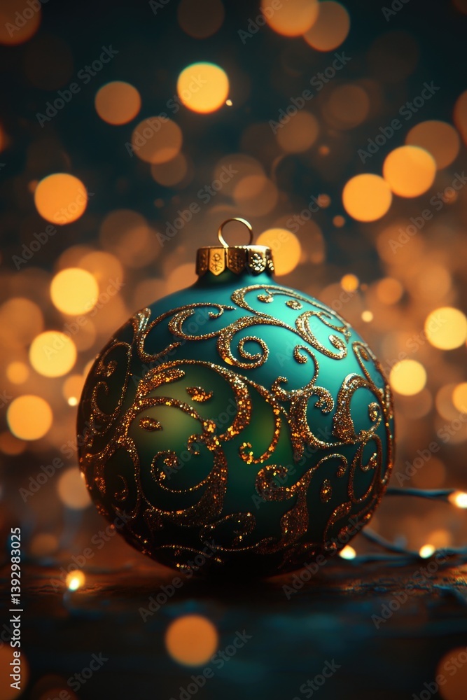 Blue and Gold Christmas Ornament